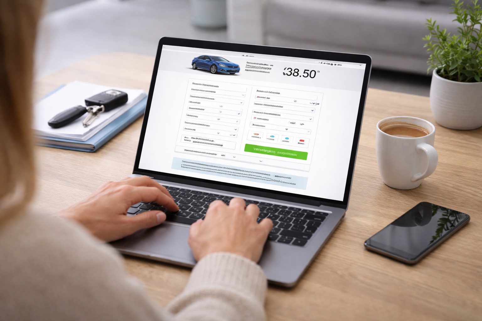 Een klant sluit online een autoverzekering af bij United Consumers