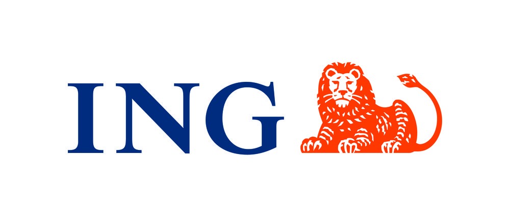 Het ING-logo met de iconische oranje leeuw.