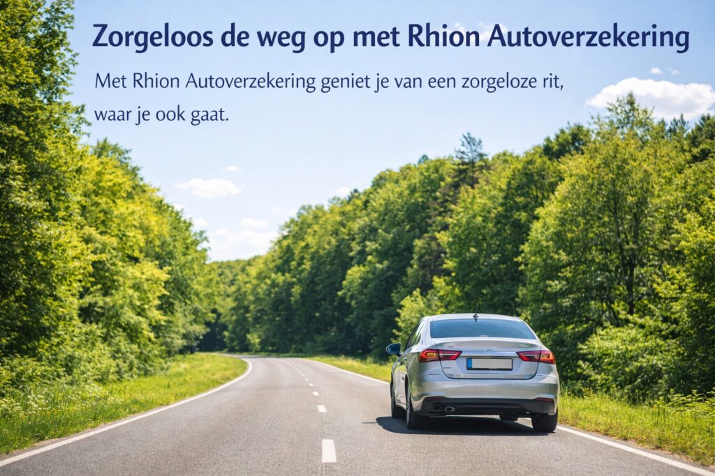 Een auto rijdt over een schilderachtige weg omringd door bomen, onder een heldere lucht.