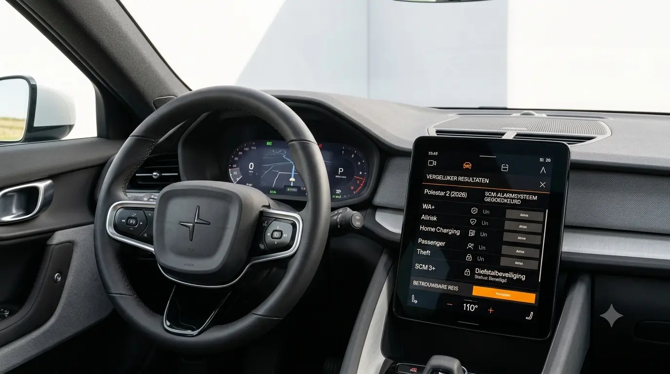 Polestar 2 met Android Automotive OS en SCM alarmklasse invloed op verzekeringspremie