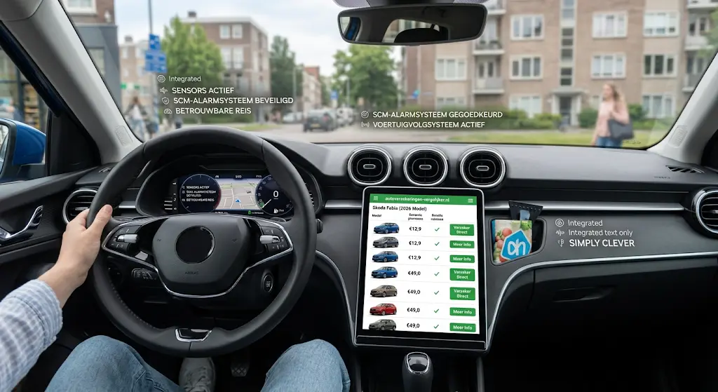 Skoda Fabia interieur en dashboard invloed op verzekeringspremie 2026